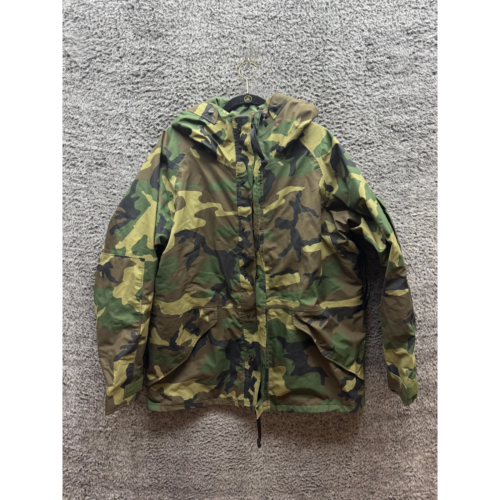 Tennessee Apparel Us Army Cold Weather Woodland Camo Parka Jacket Mens Size L